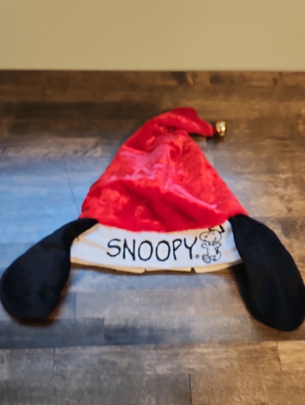 Snoopy Santa Hat With Jingle Bell And Ears